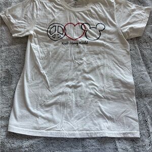 Disney White Short Sleeve Tee with Black & Red Graphic